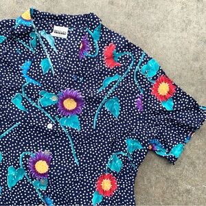 Vintage Floral Polka Dot Blouse